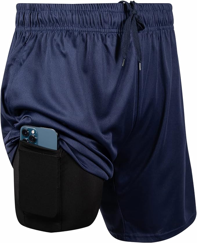 Ultra Performance Men's 2-in-1 Athletic Running Shorts 7-Inch Inseam Compression Workout Gym Shorts 3-Pack - Moisture-Wicking Quick-Dry Lightweight Breathable
