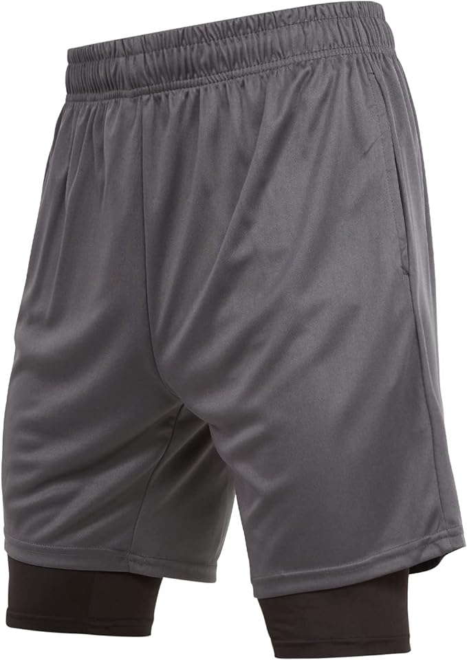 Ultra Performance Men's 2-in-1 Athletic Running Shorts 7-Inch Inseam Compression Workout Gym Shorts 3-Pack - Moisture-Wicking Quick-Dry Lightweight Breathable