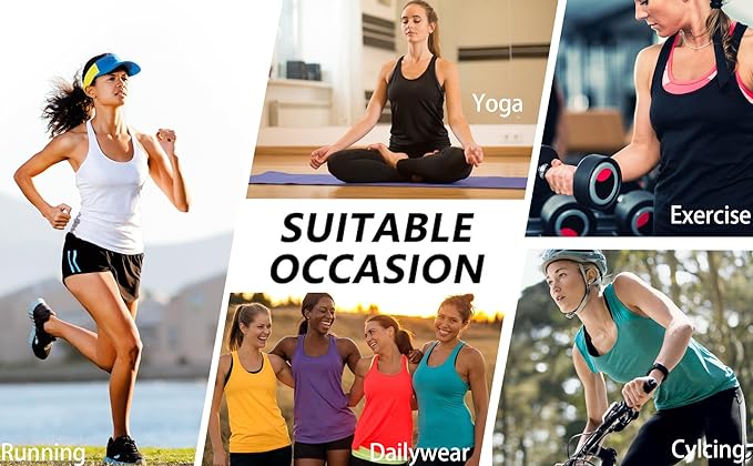 Women's 5-Pack Workout Tank Tops: Moisture-Wicking Racerback Athletic Shirts - Breathable Dry Fit Compression Tops for Gym, Fitness & Sports Performance