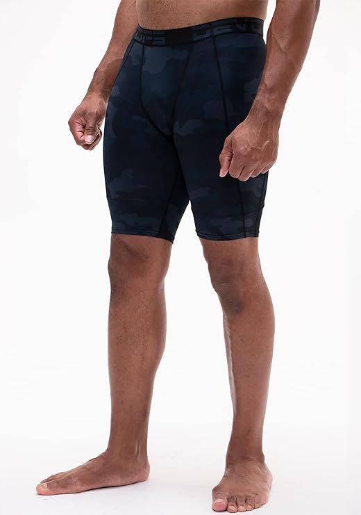 3 Pack Men's Compression Shorts with Pocket - Spandex Athletic Workout Running Sport Shorts for Gym Training & Performance Base Layer