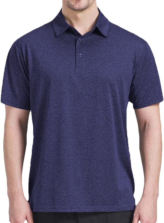 3 Pack Men's Dry Fit Golf Polo Shirts - Quick-Dry Performance Moisture-Wicking Short Sleeve Tops for Golf, Tennis & Active Lifestyle