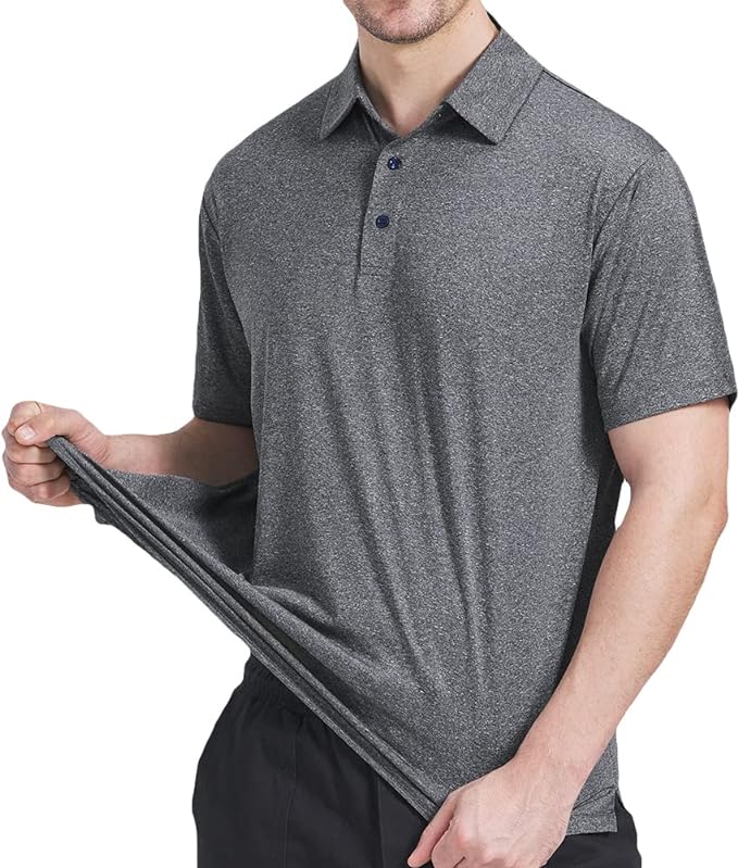 3 Pack Men's Dry Fit Golf Polo Shirts - Quick-Dry Performance Moisture-Wicking Short Sleeve Tops for Golf, Tennis & Active Lifestyle