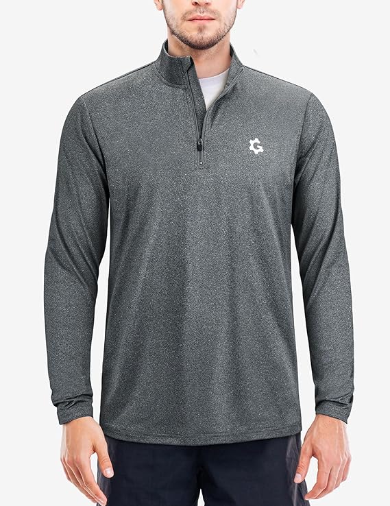 3 Pack Men's Quick-Dry Quarter Zip Pullover | Long Sleeve Athletic Shirts for Running, Golf, Gym Workouts & Training