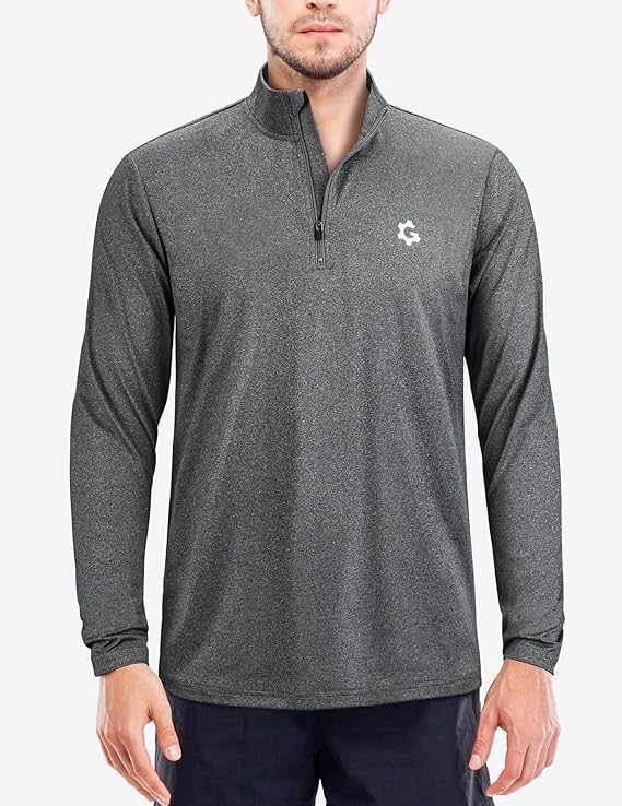 3 Pack Men's Quick-Dry Quarter Zip Pullover | Long Sleeve Athletic Shirts for Running, Golf, Gym Workouts & Training