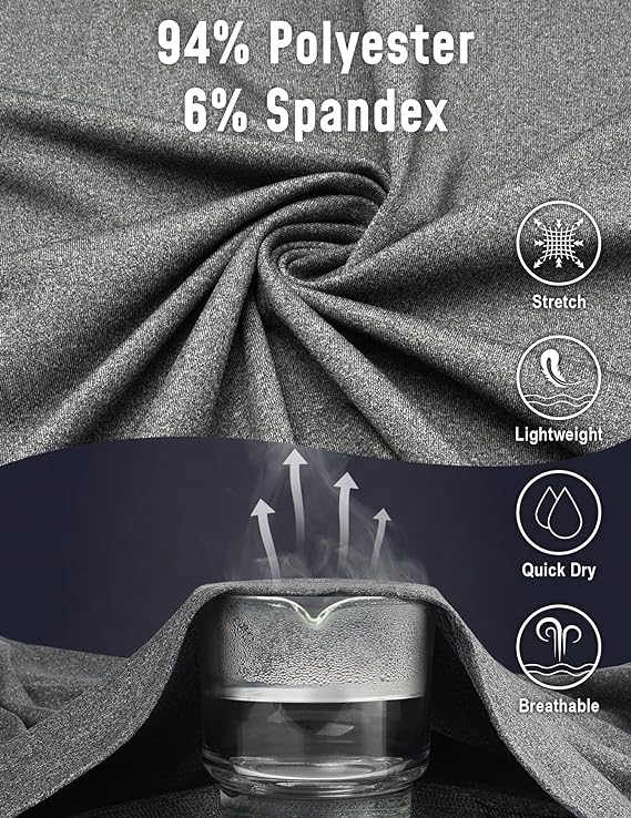 3 Pack Men's Quick-Dry Quarter Zip Pullover | Long Sleeve Athletic Shirts for Running, Golf, Gym Workouts & Training